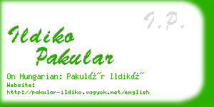 ildiko pakular business card